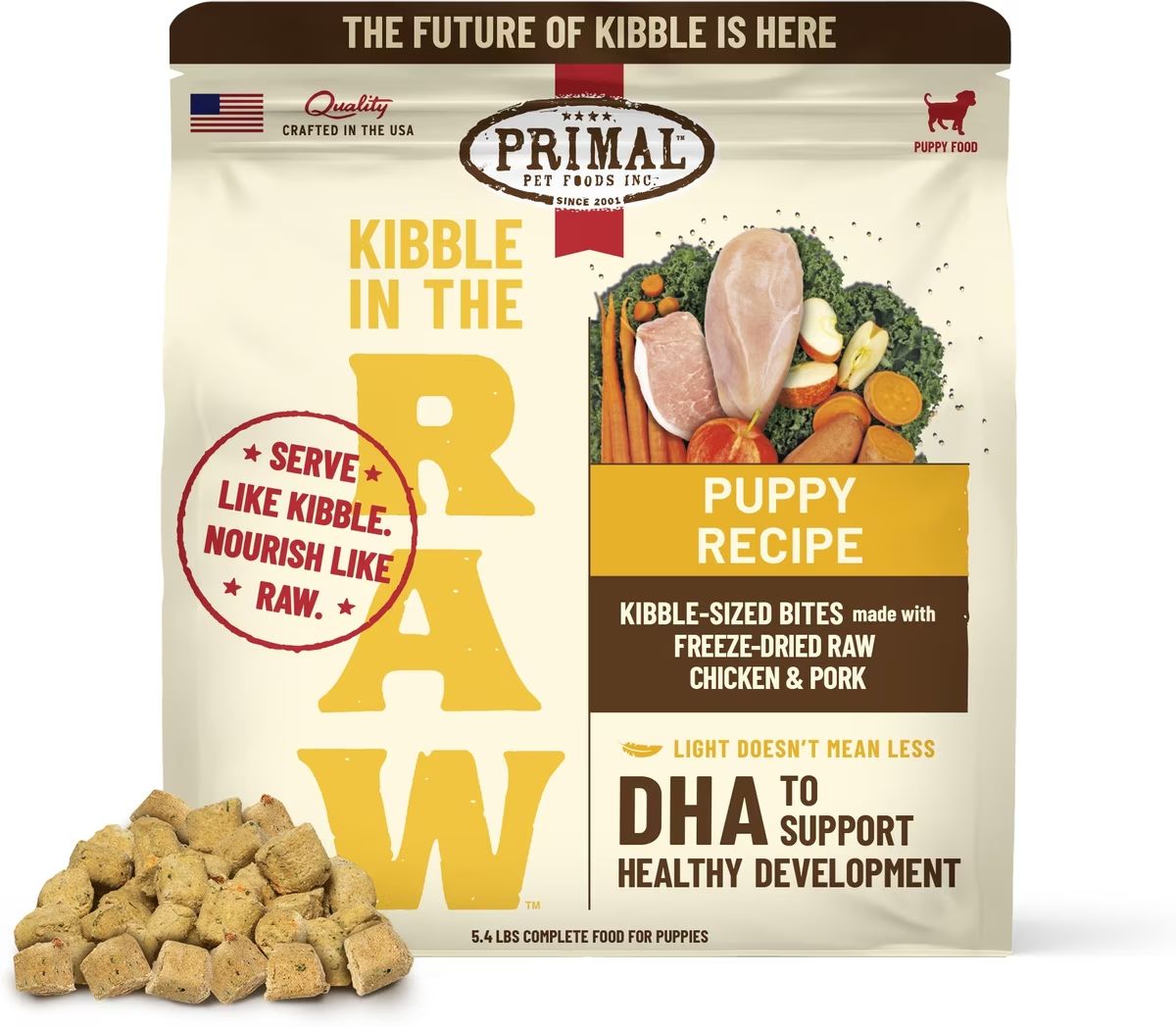 Primal Dog Kibble Topper Raw Freeze Dried Puppy 5.4 lb