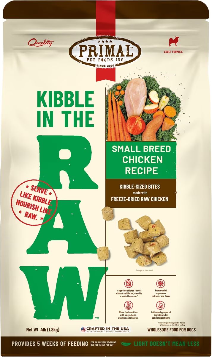 Primal Dog Kibble Topper Raw Freeze Dried SBR 4 lb
