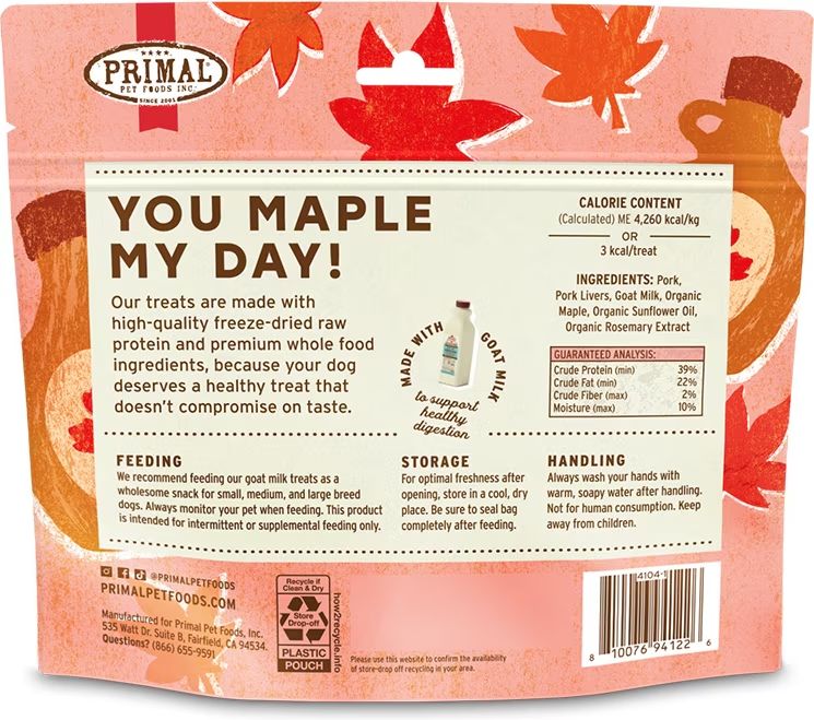 Primal Dog MAPLE MY DAY Pork 2 oz