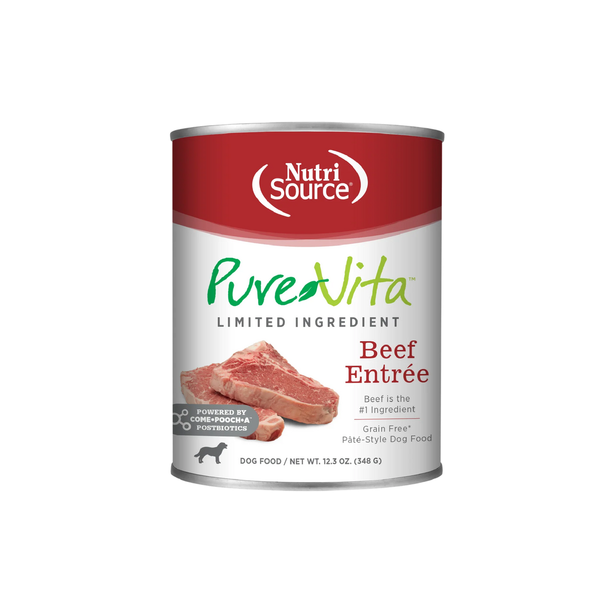 Pure Vita Grain Free Beef EntrÃ©e Dog Cans  12 / 12.3 oz