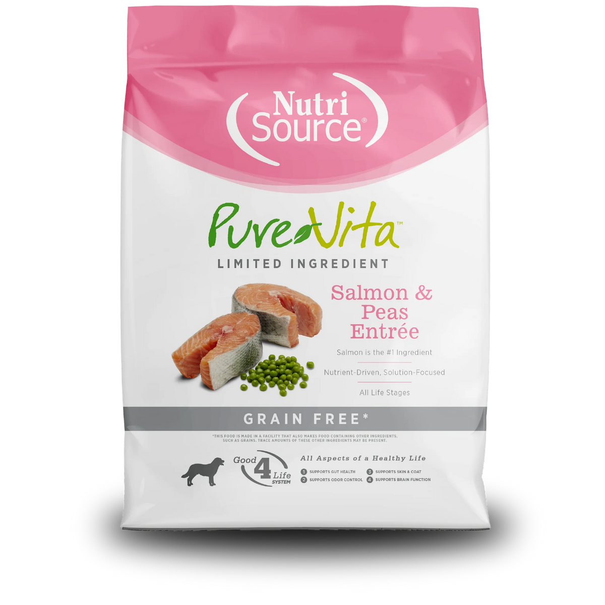 Pure Vita Grain Free Salmon & Peas Dog Food  12 lbs.