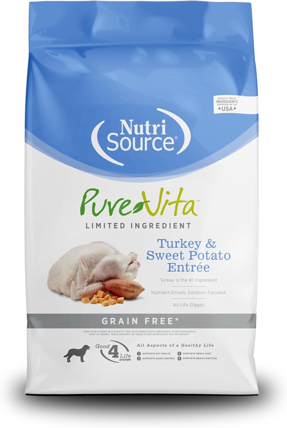 Pure Vita Grain Free Turkey & Sweet Potato Dog Food  12 lbs.