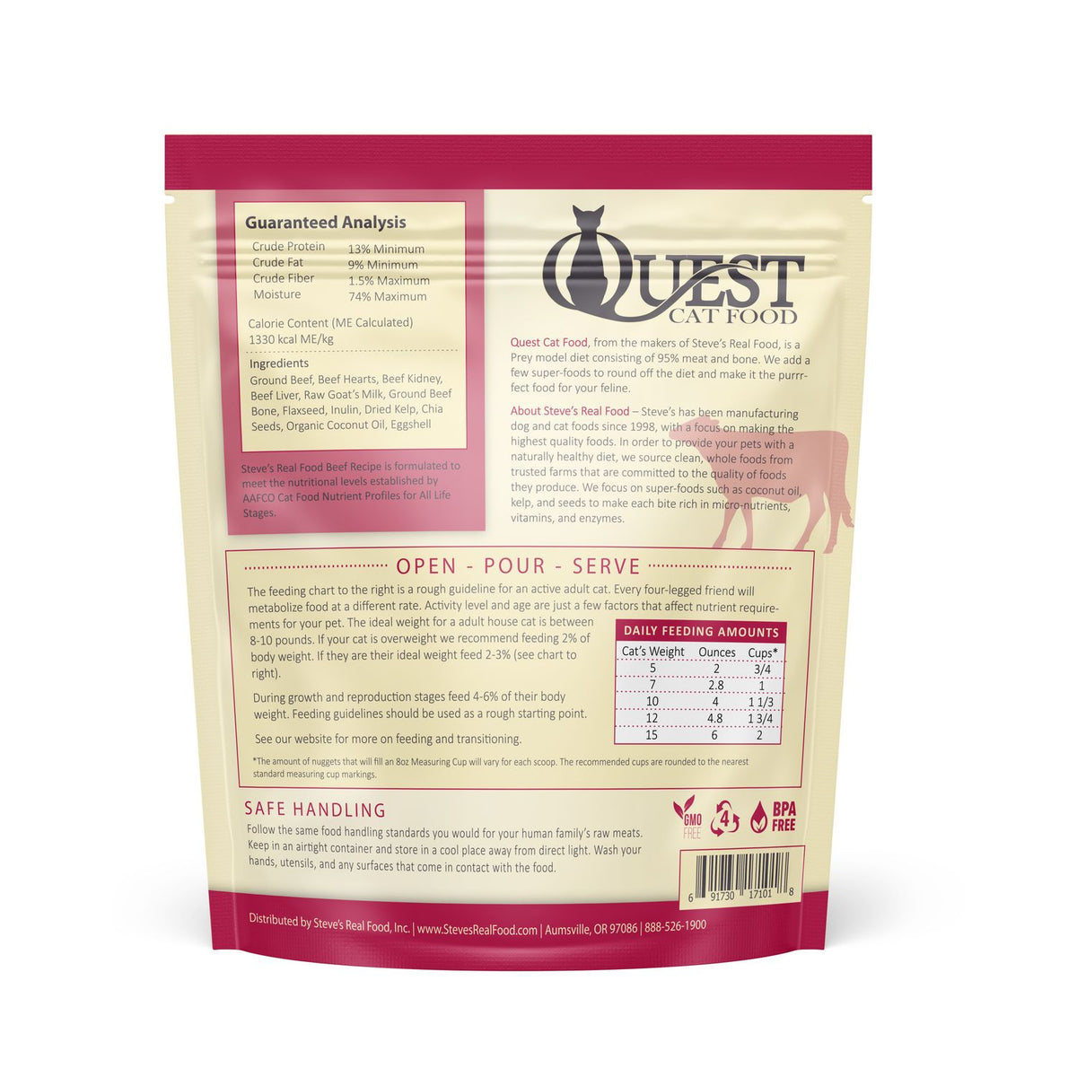 Steves CF QST Nuggets Beef 2 lb