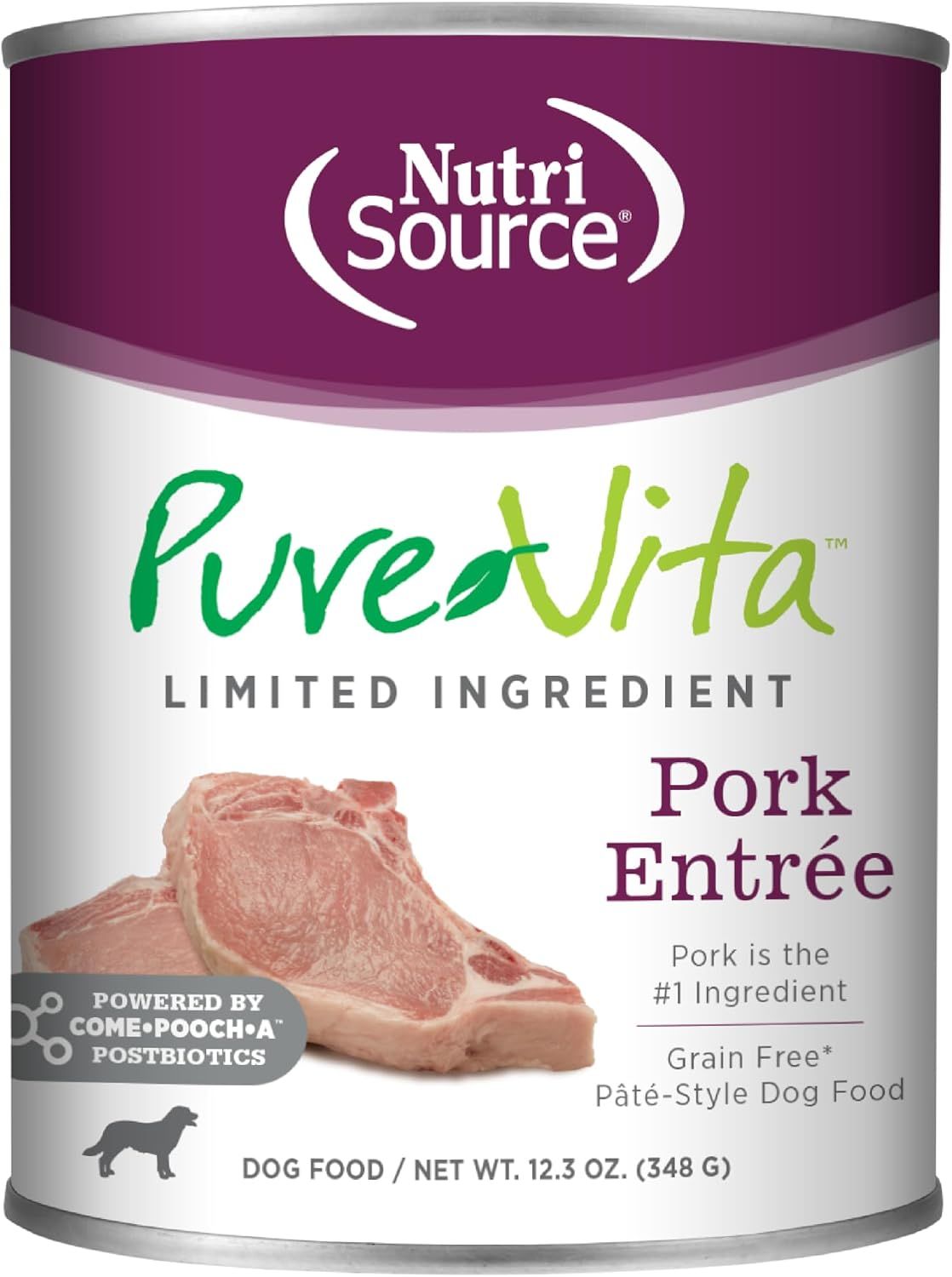 Pure Vita Grain Free Pork EntrÃ©e Dog Cans  12 / 12.3 oz