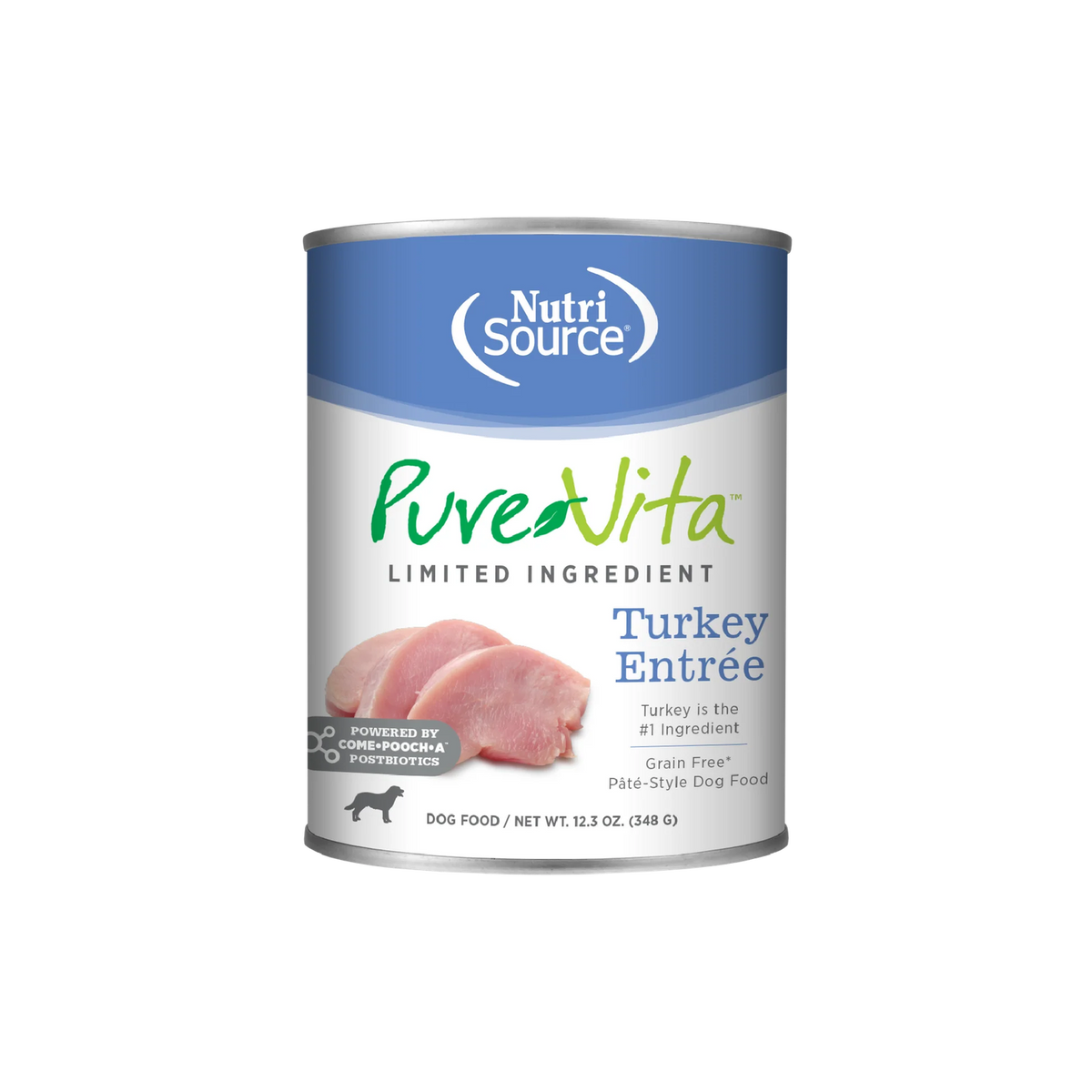 Pure Vita Grain Free Turkey EntrÃ©e Dog Cans  12 / 12.3 oz