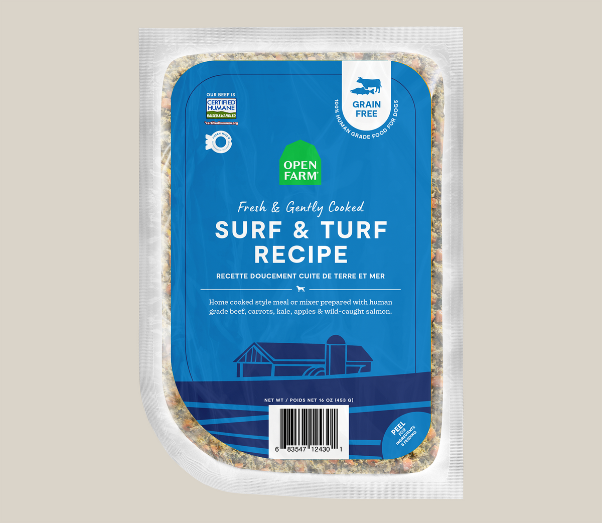 Open Farm Dog Food Gently Cooked SURF TURF 16 oz