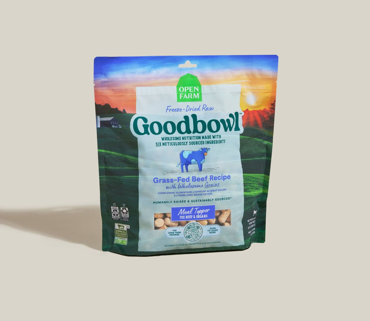 Open Farm Dog Freeze Dried Good Bowl Grass Fed Beef 8 oz