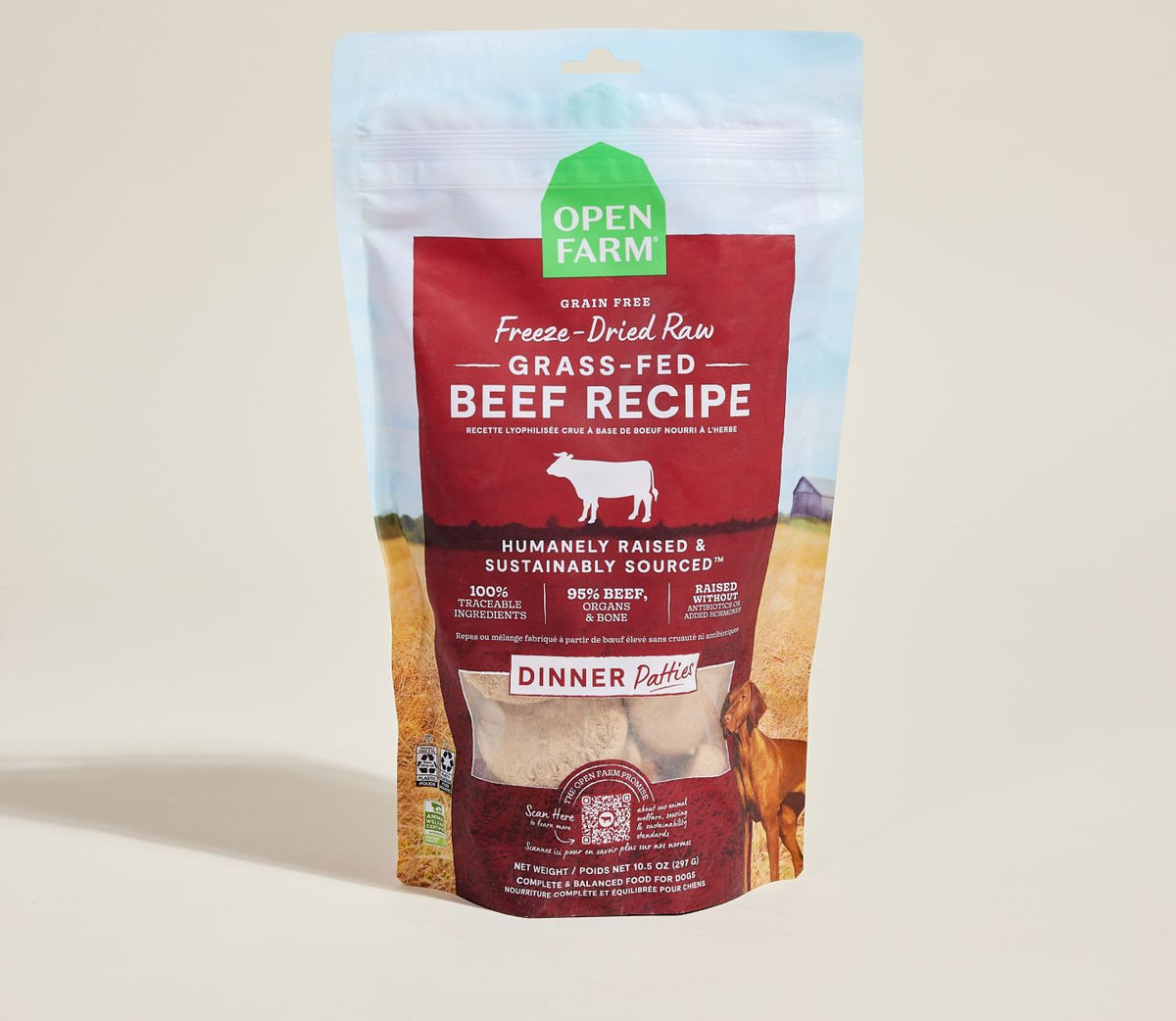 Open Farm Dog Freeze Dried PAT Grass Fed Beef 17.5 oz