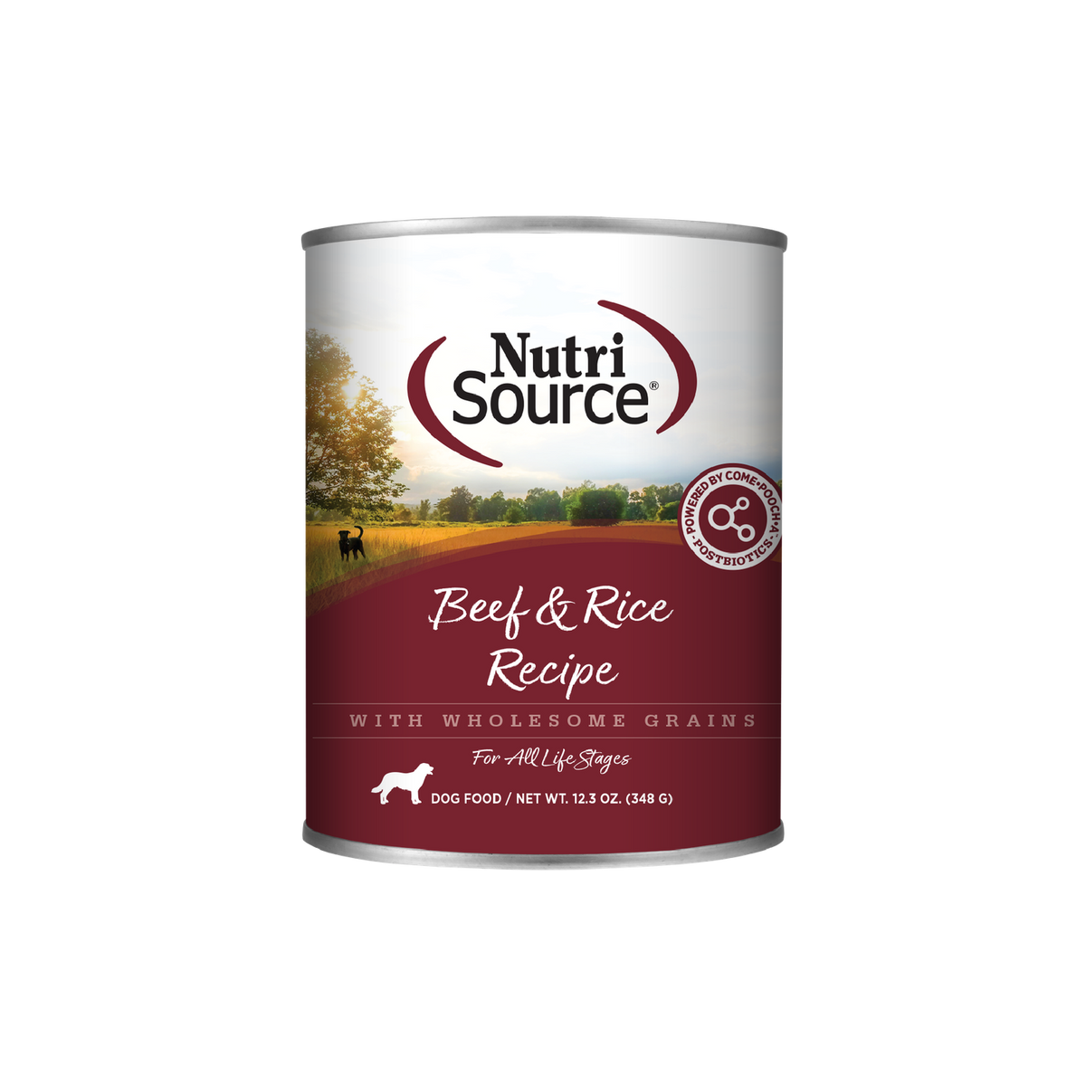 NutriSource Beef & Rice Dog Food Cans  12 / 12.3 oz