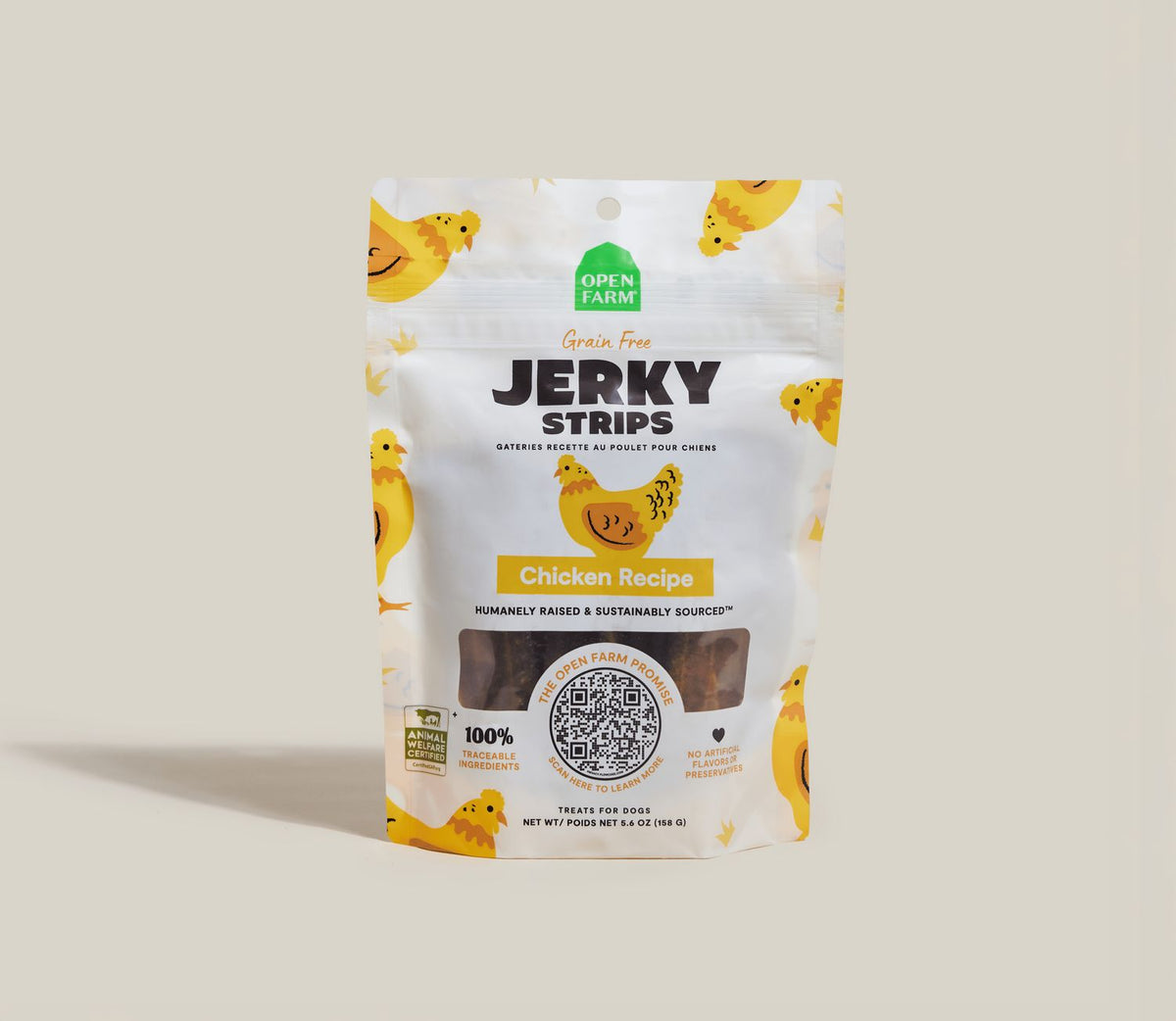 Open Farm Dog Grain Free Jerky STRP Chicken 5.6 oz