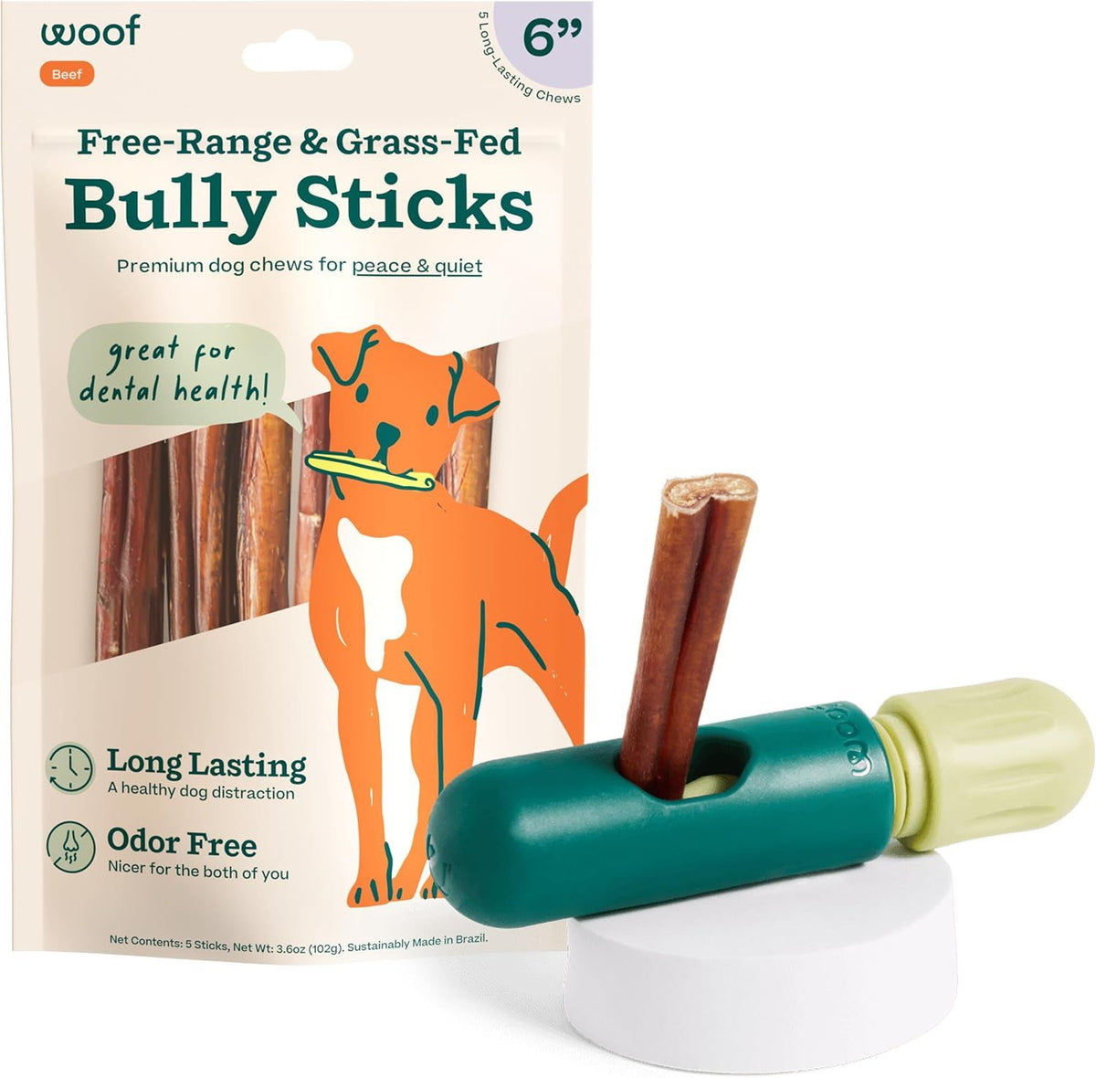 Woof Dog BullySafe Chew 6" 5-Pack