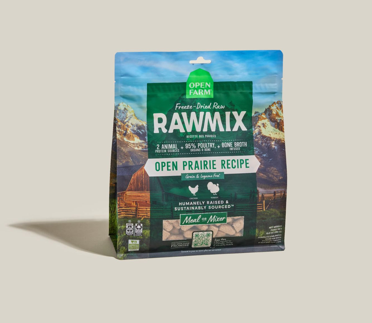 Open Farm Dog Grain Free Raw Mix Morsels Prairie 13.5 oz