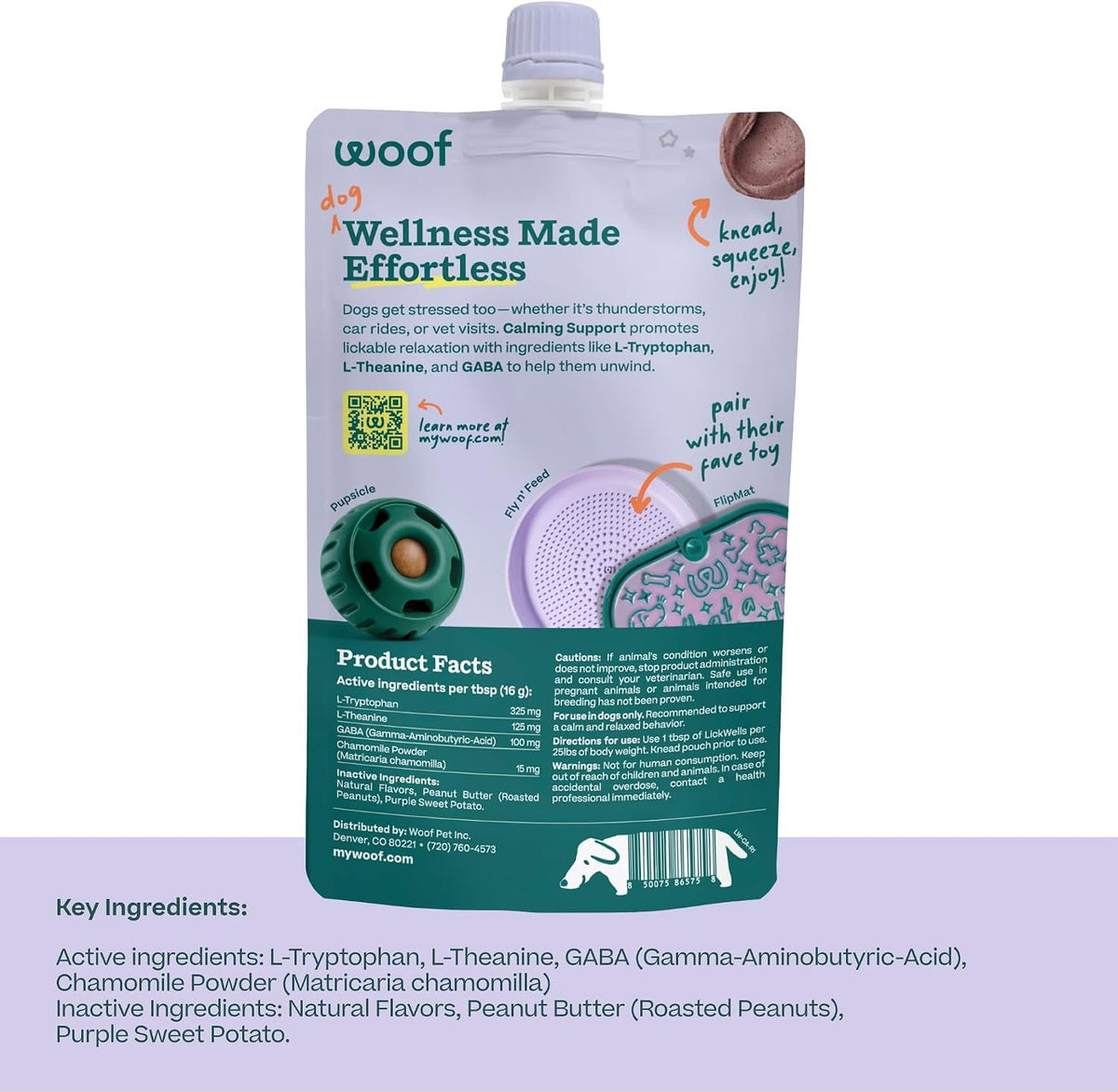 Woof Dog LICKWELLS Calming 12 oz