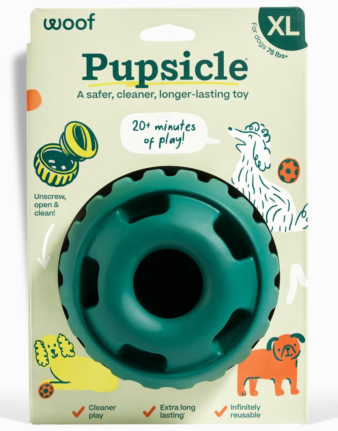 Woof Dog Pupsicle Green Extra Large