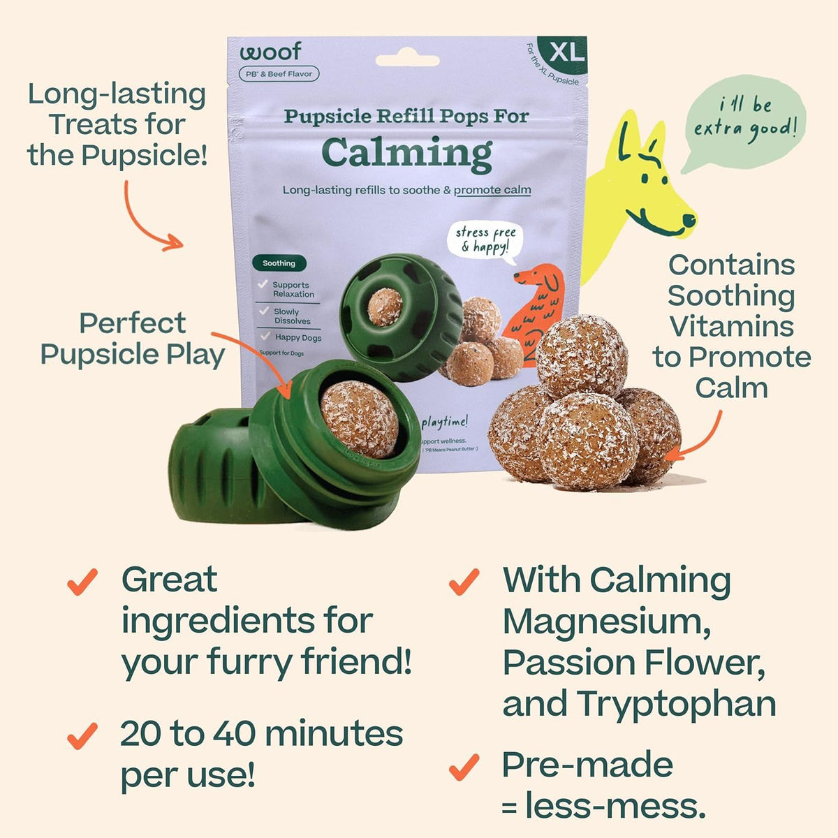 Woof Dog POP Calming Extra Large 12 oz