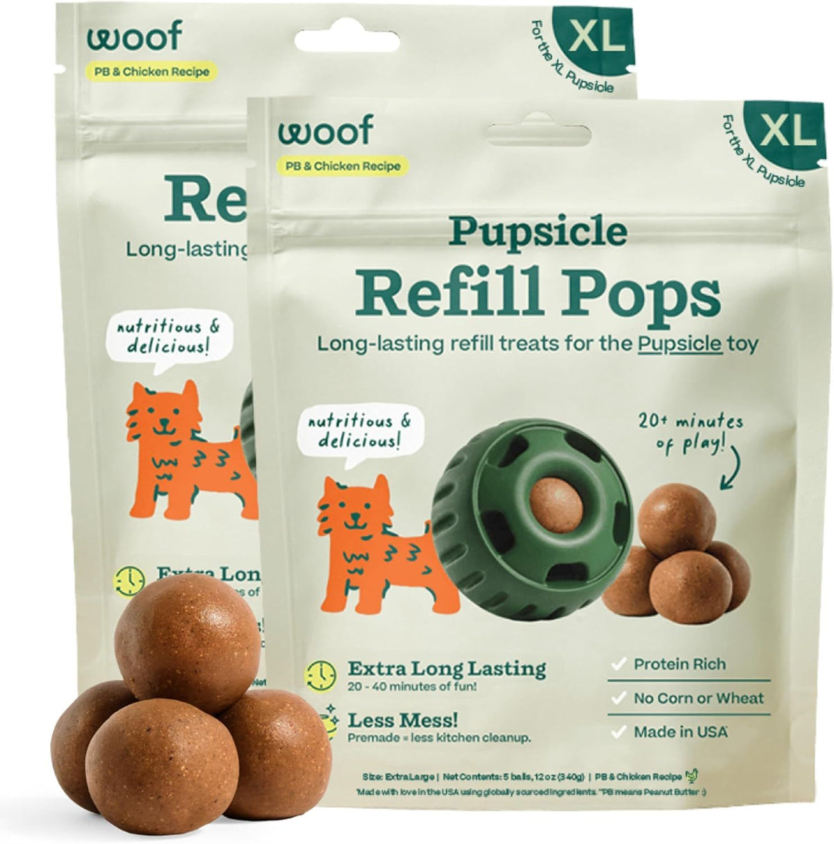 Woof Dog POP Chicken Peanut Butter Extra Large 12 oz
