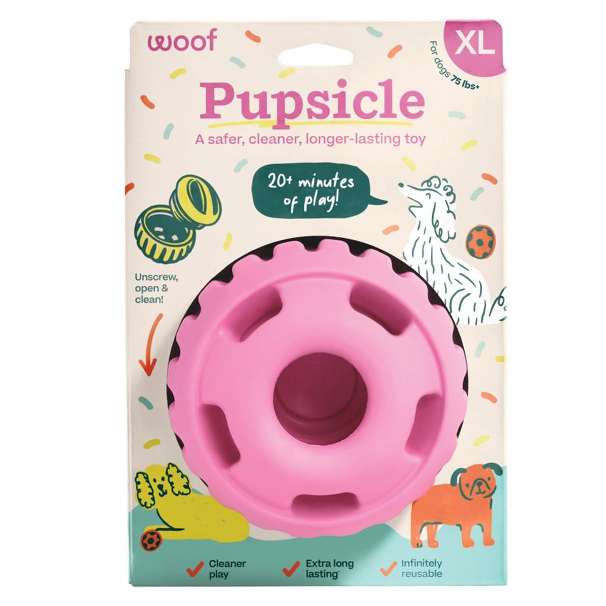 Woof Dog Pupsicle Birthday Pink Extra Large