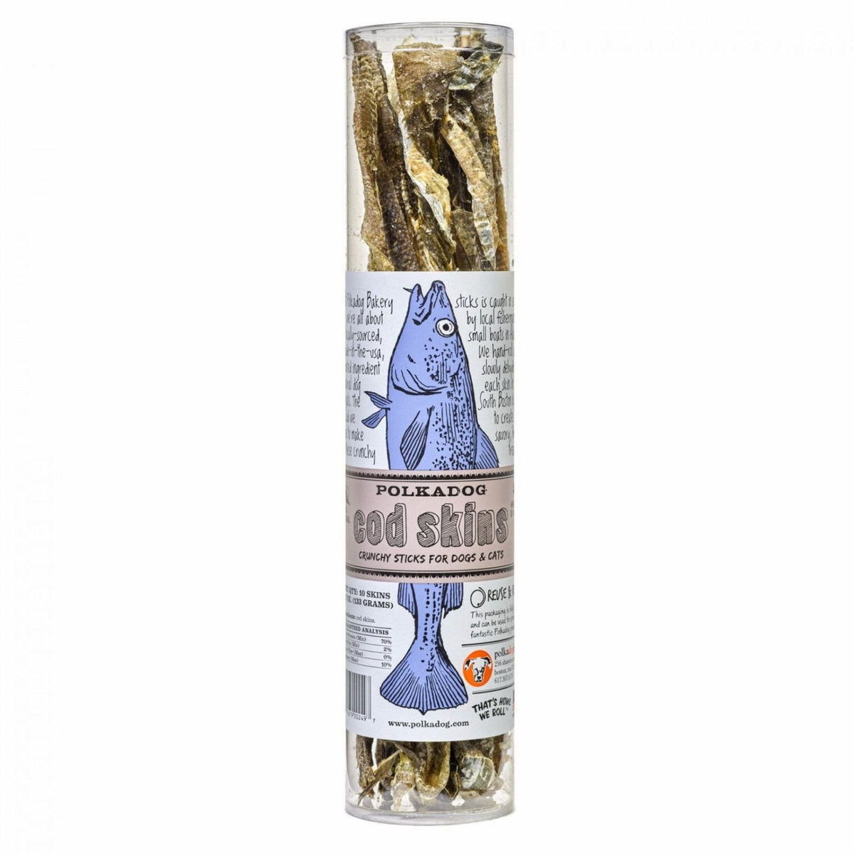 Polkadog POLKA Dog COD Skin Jerky 2.5 oz TUBE