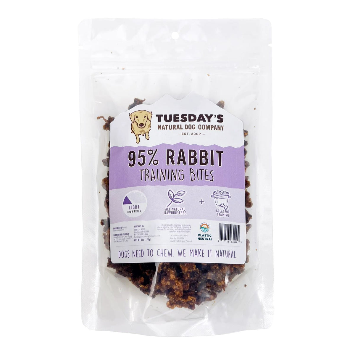 Tuesday's 95% Rabbit Training Bites 6oz