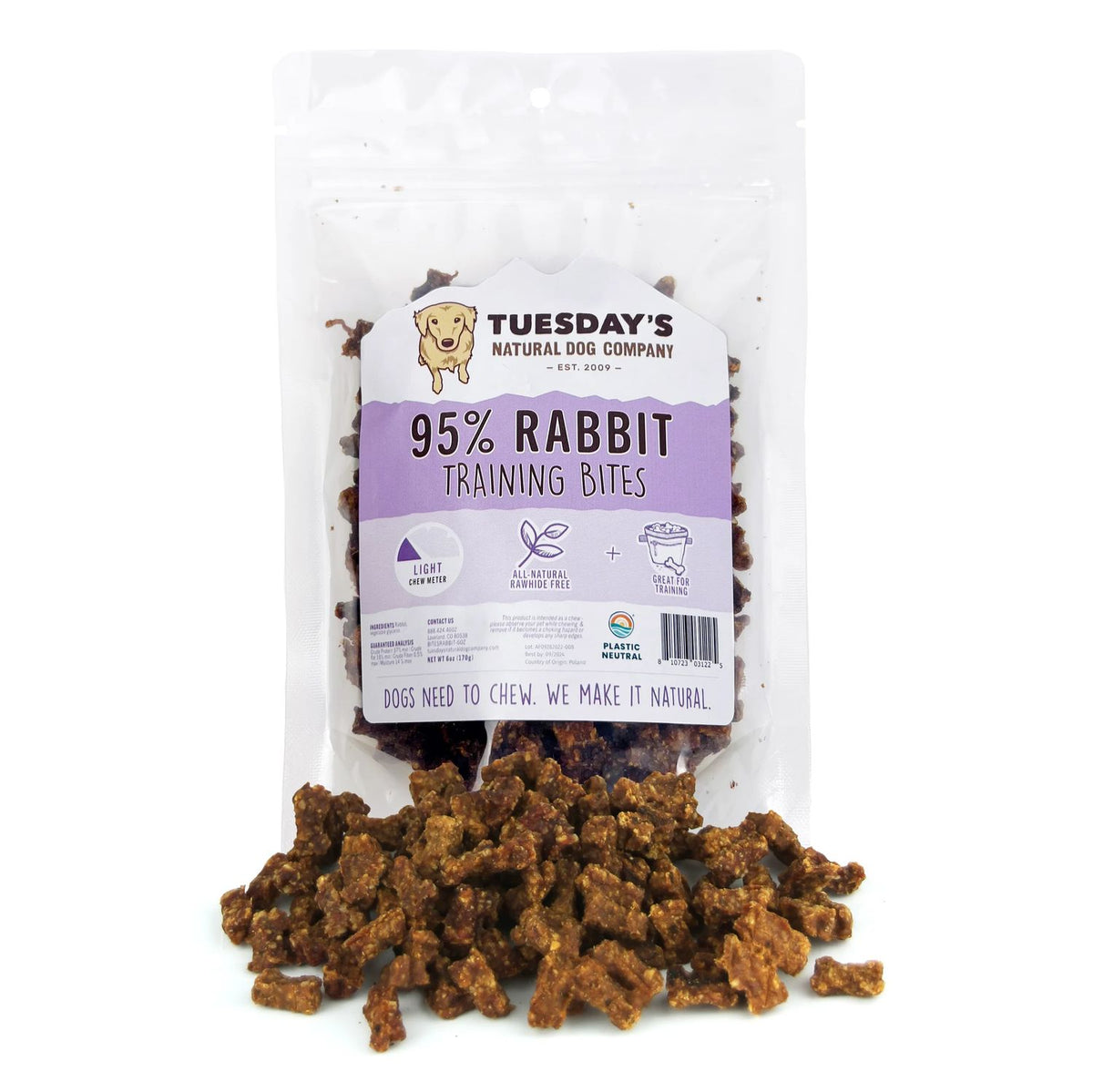 Tuesday's 95% Rabbit Training Bites 6oz