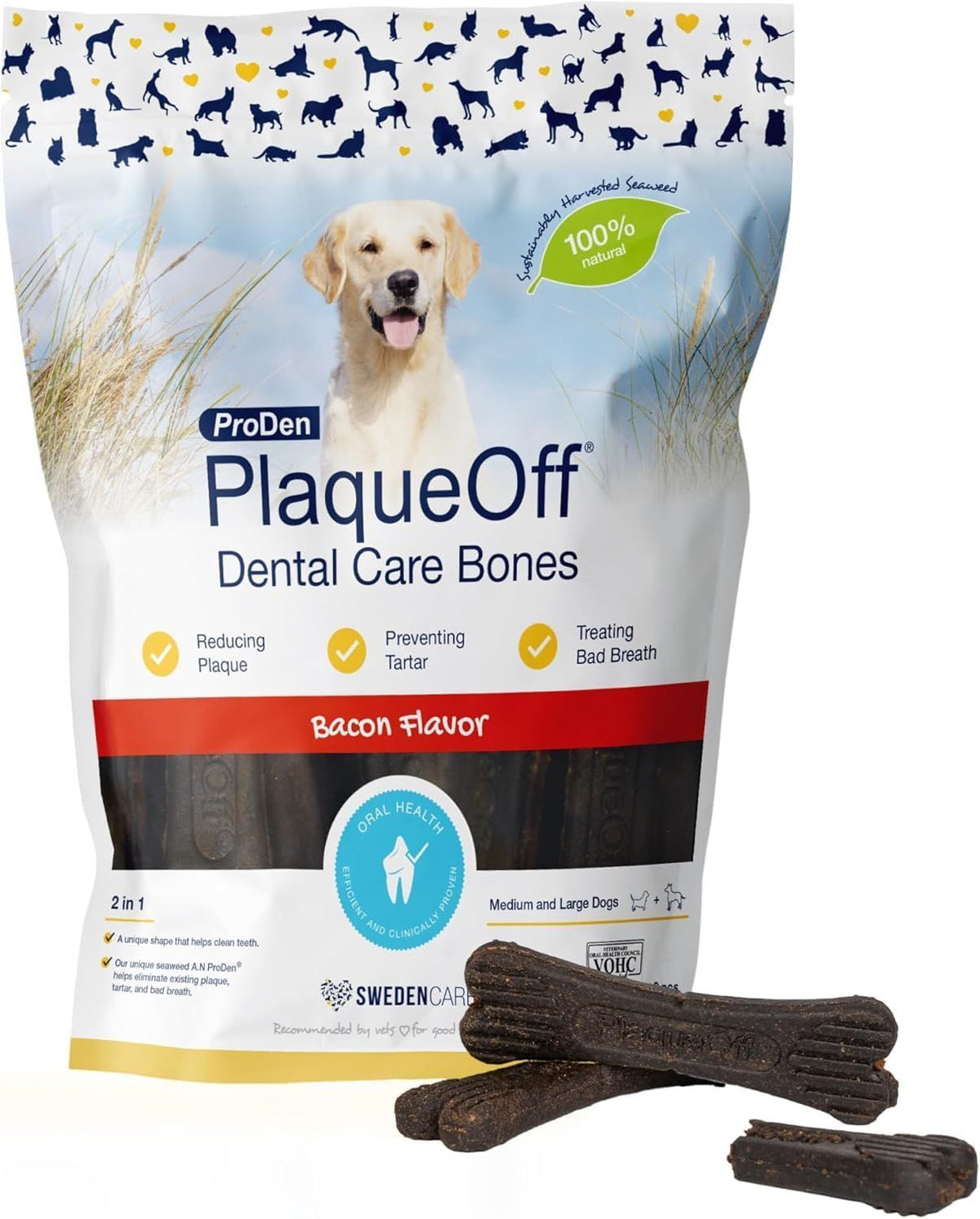Plaque Off Dental Bone Bacon 17oz