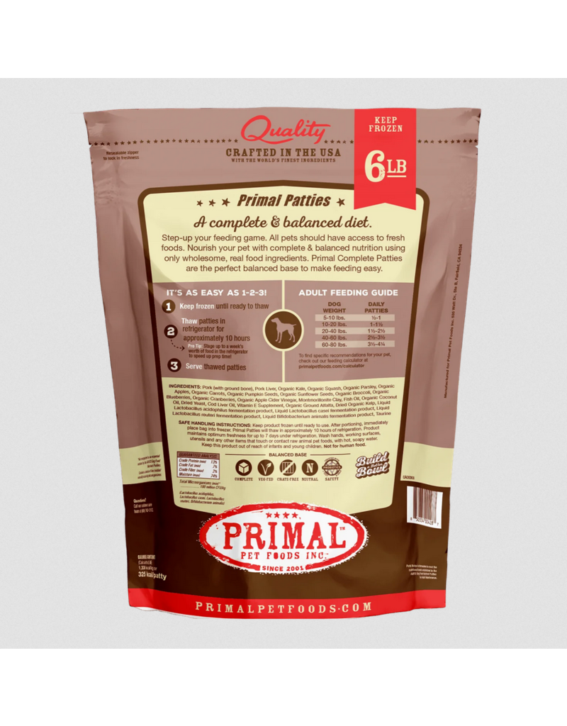Primal Dog Food PAT Pork 18 lb