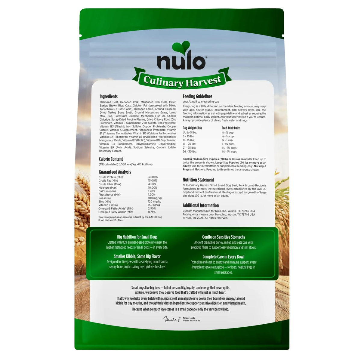 Nulo Dog CUL Harvest Beef Pork Lamb 20 lb