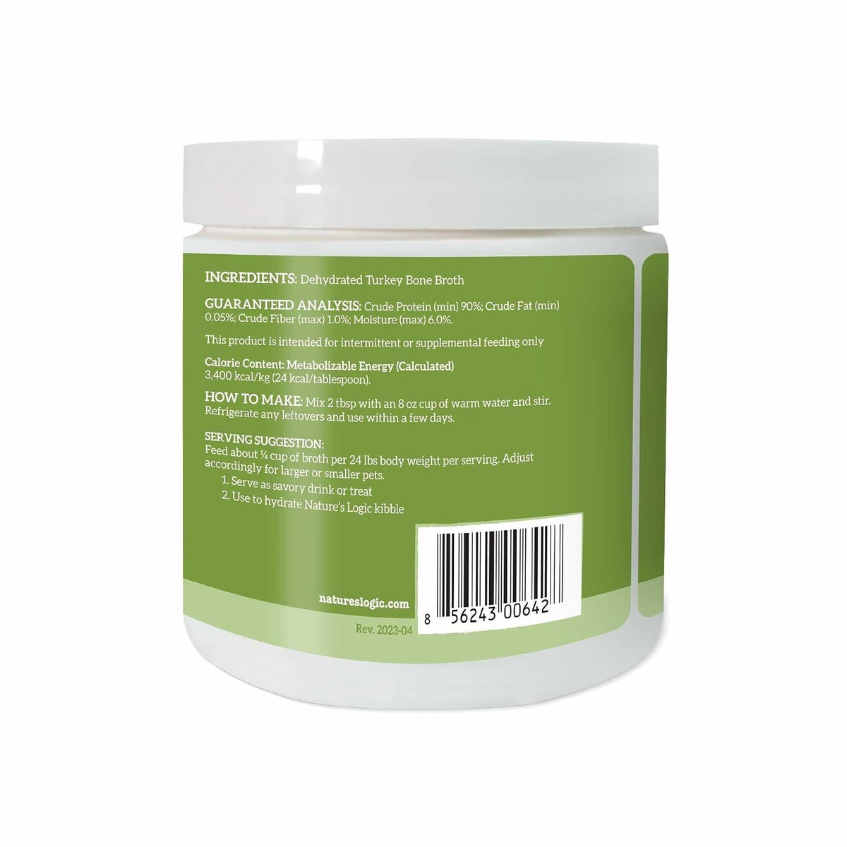 Natures Logic NLOGIC Dog DHYD Bone BROTH Turkey 6 oz