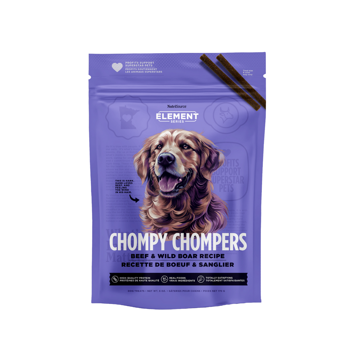 Nutri Source Chompers Beef & Boar Treats 6oz