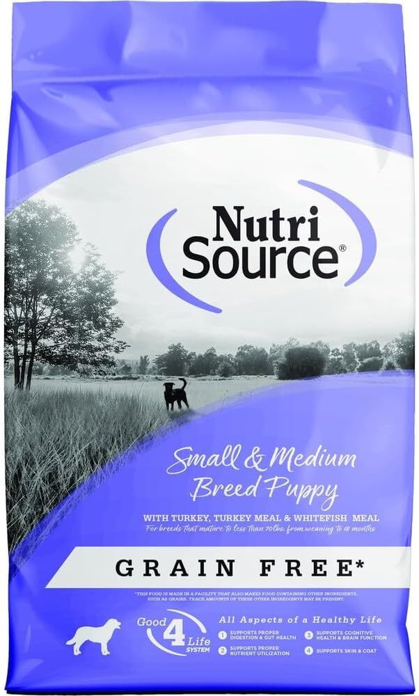 NutriSource Grain Free Small / Medium Breed Puppy Dog Food  8 / 4 lbs.