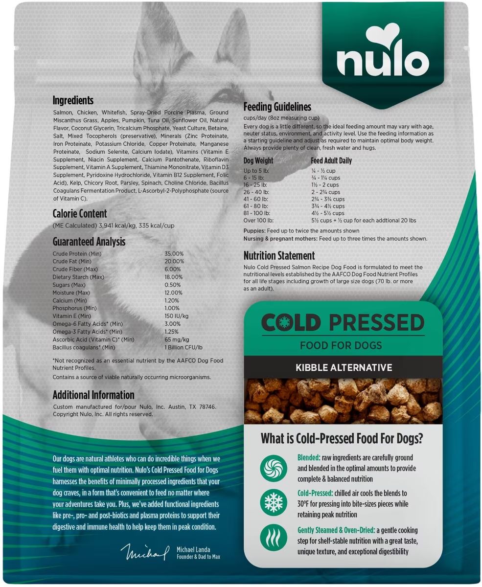 Nulo Cold Pressed Adult & Puppy Salmon 2lbs