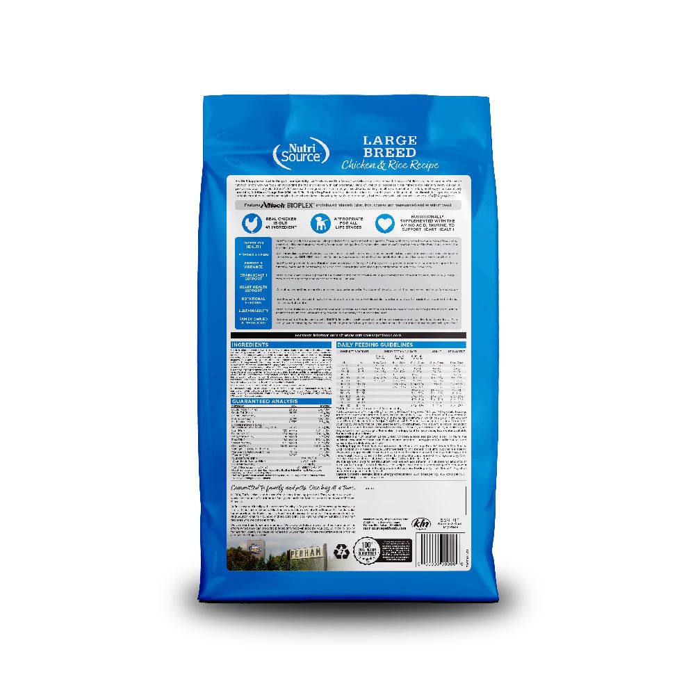NutriSource Adult Large Breed Chicken and Rice 26lb