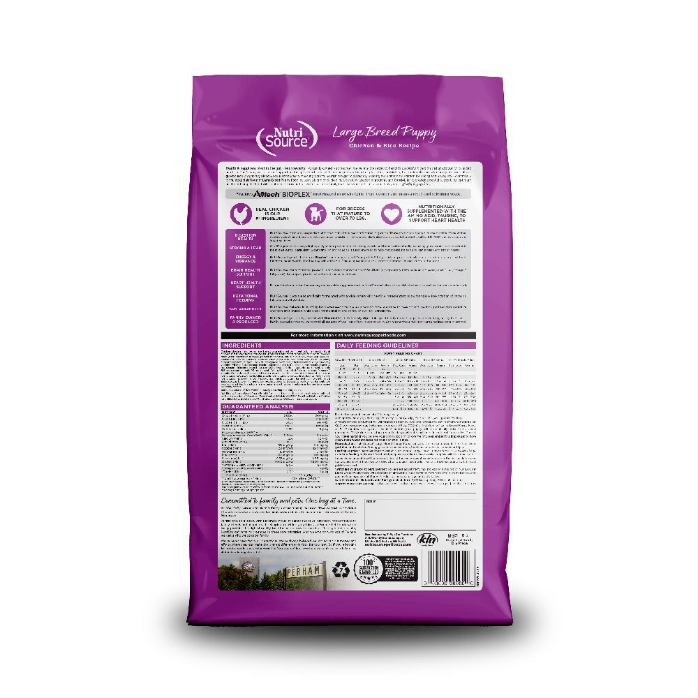 NutriSource Puppy Large Breed Chicken and Rice 26lb
