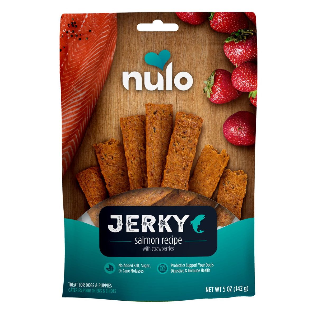 Nulo Freestyle Dog- Jerky Strips Grain Free- Salmon 5oz