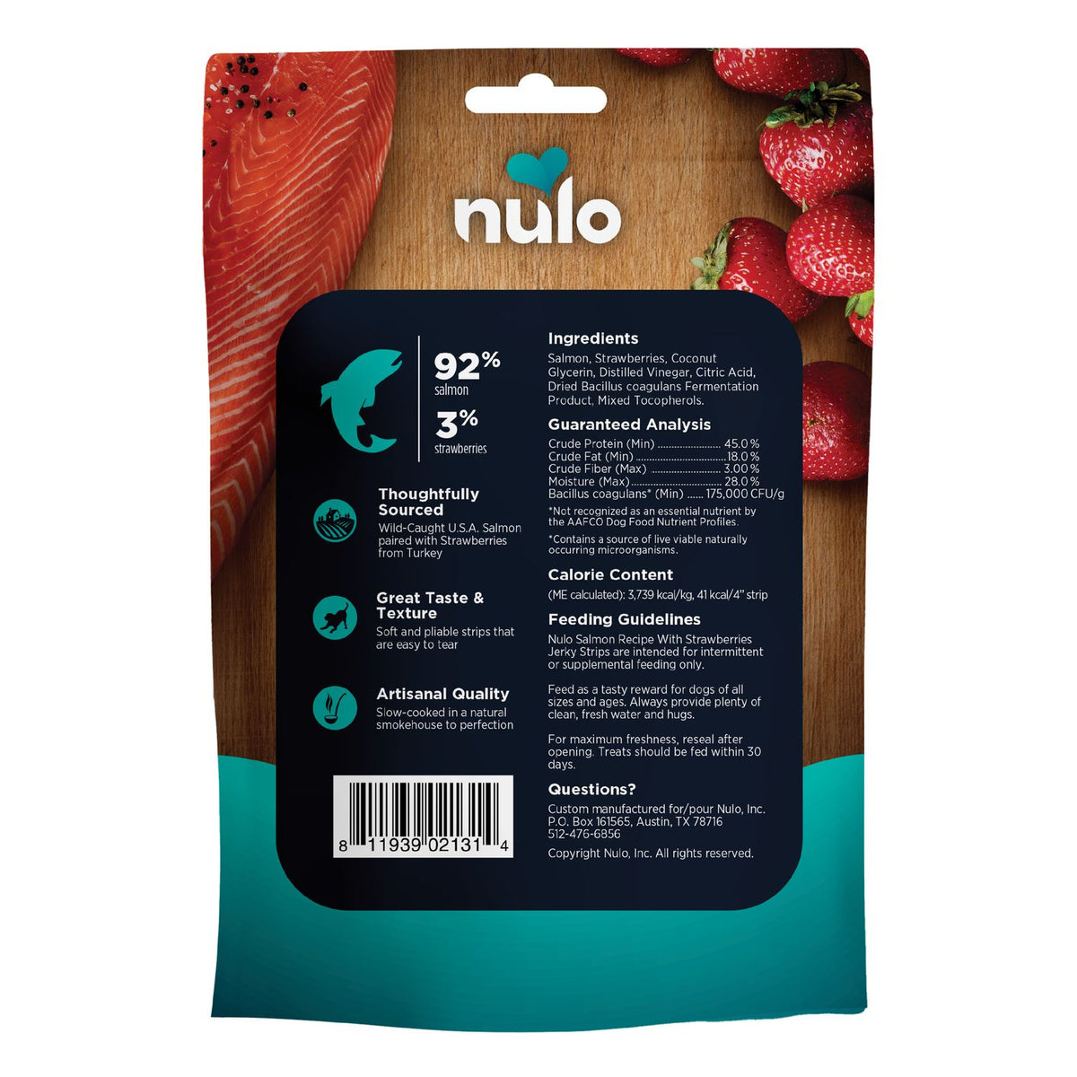 Nulo Freestyle Dog- Jerky Strips Grain Free- Salmon 5oz