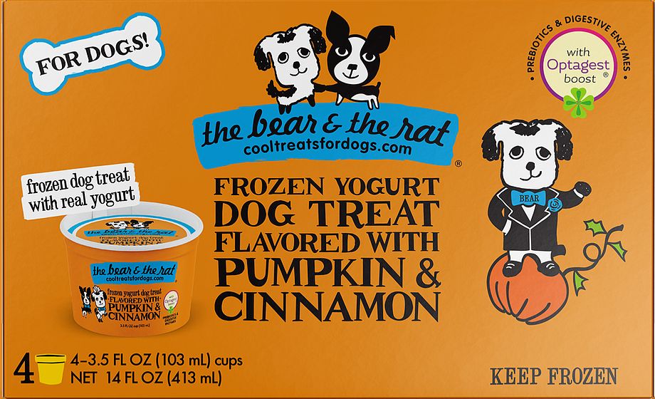 The Bear & Rat Frozen Yogurt 3.5oz 4pk- Pumpkin & Cinnamon