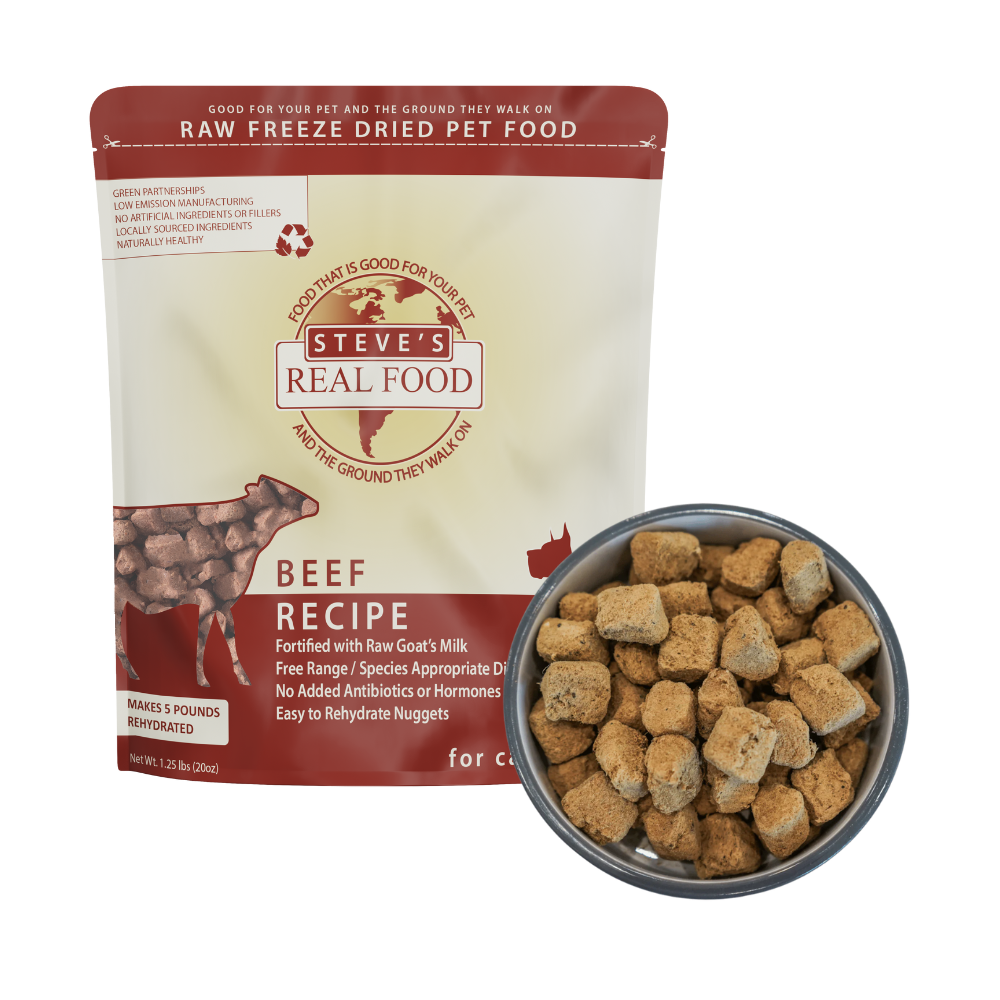 Steves Dog Freeze Dried NUGGETS Beef 1.25 lb