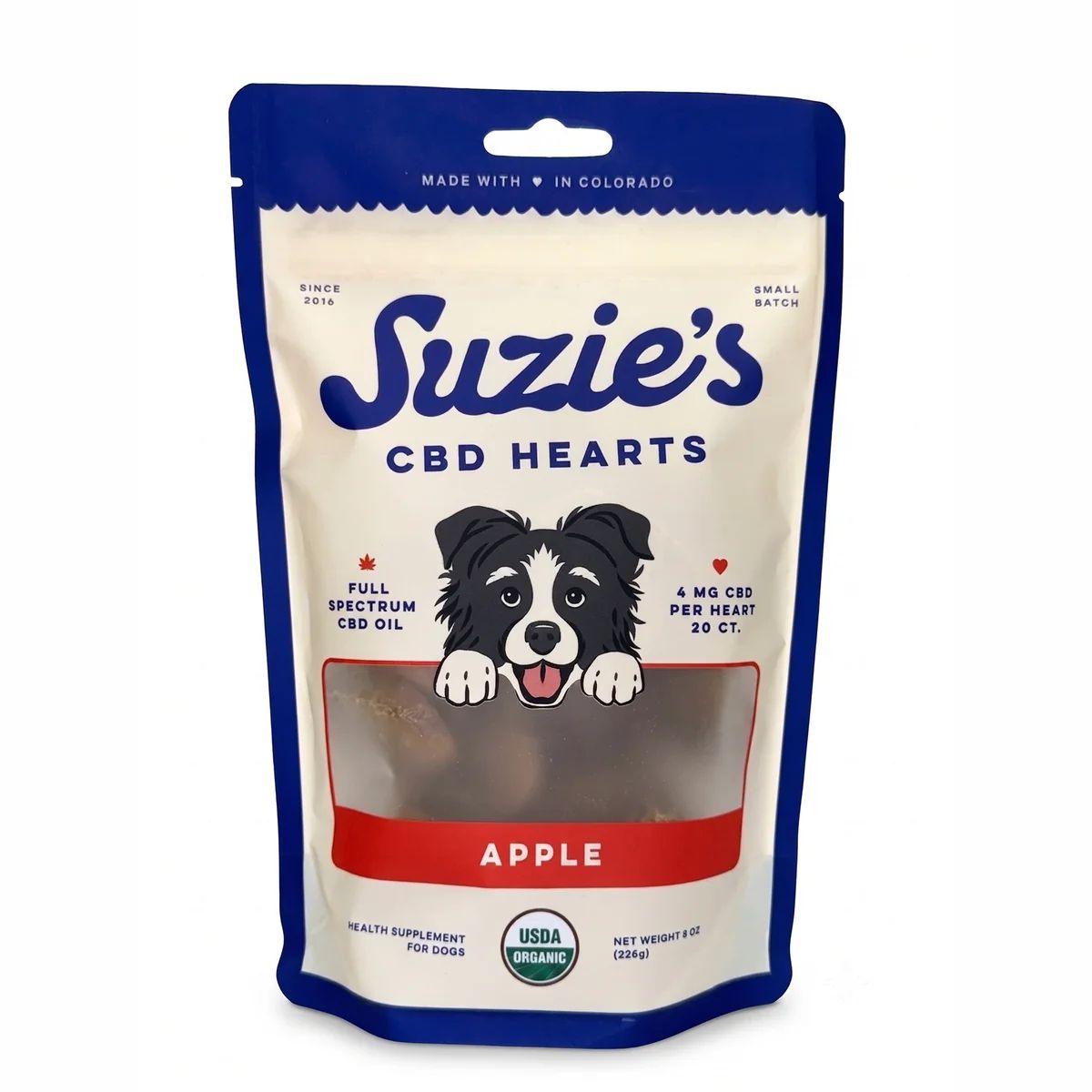 Suzie's CBD Apple 4mg Hearts