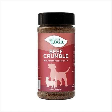 Natures Logic NLOGIC Dog Grain Free Beef CRUMBLE Topper 8 oz