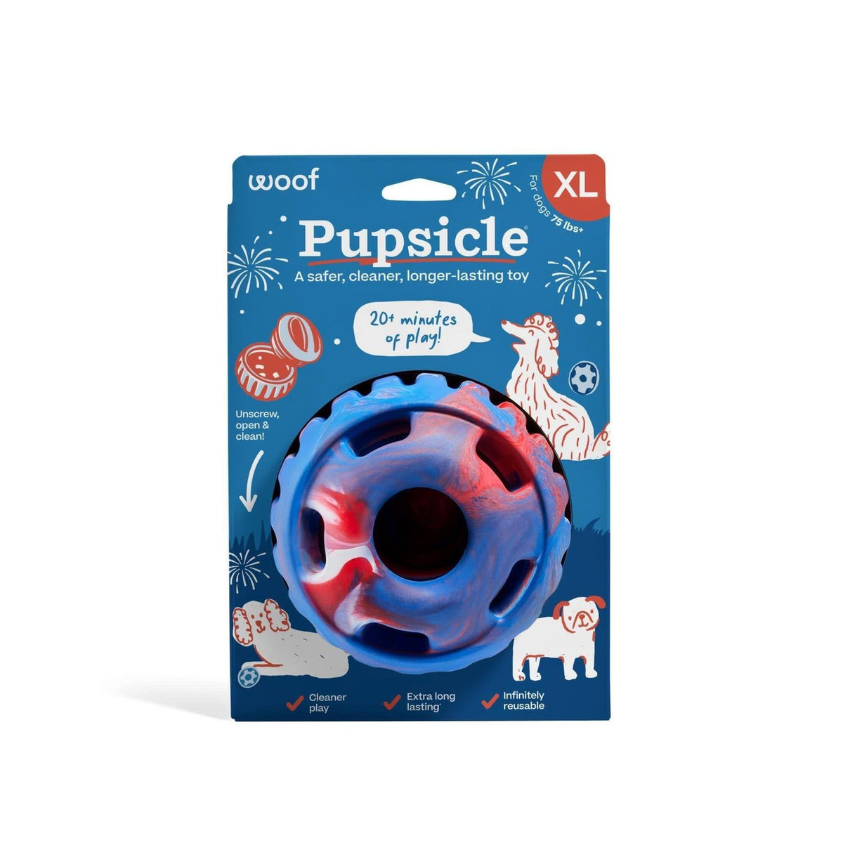 WOOF Dog Pupsicle 4th of July Extra Large