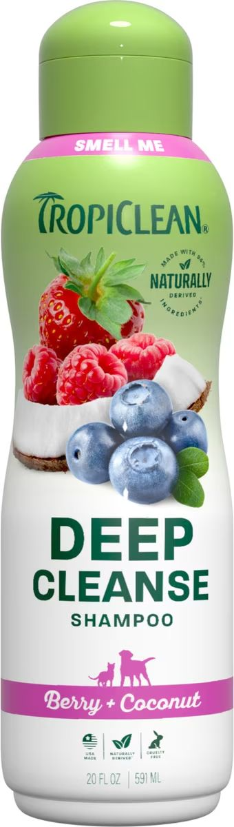 Tropiclean Deep Clean Berry & Coconut Shampoo 20 Ounce
