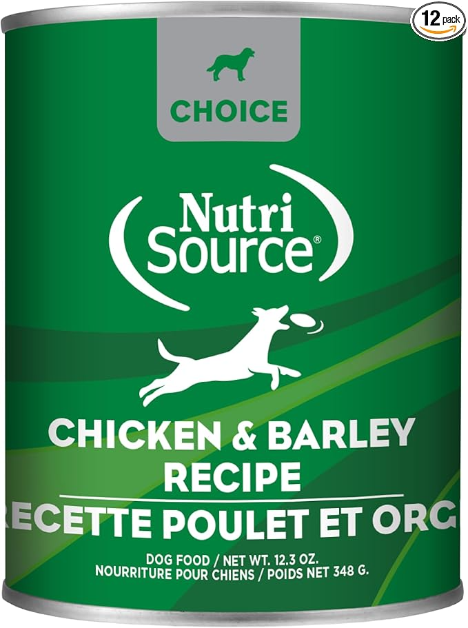 NutriSource Choice Chicken & Barley Dog Cans  12 / 12.3 oz.