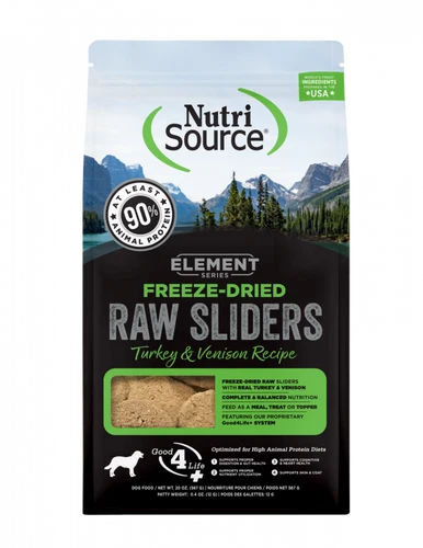 NutriSource Element Freeze Dried Turkey & Venison Dog Freeze Dried Raw Sliders  6 / 20 oz.