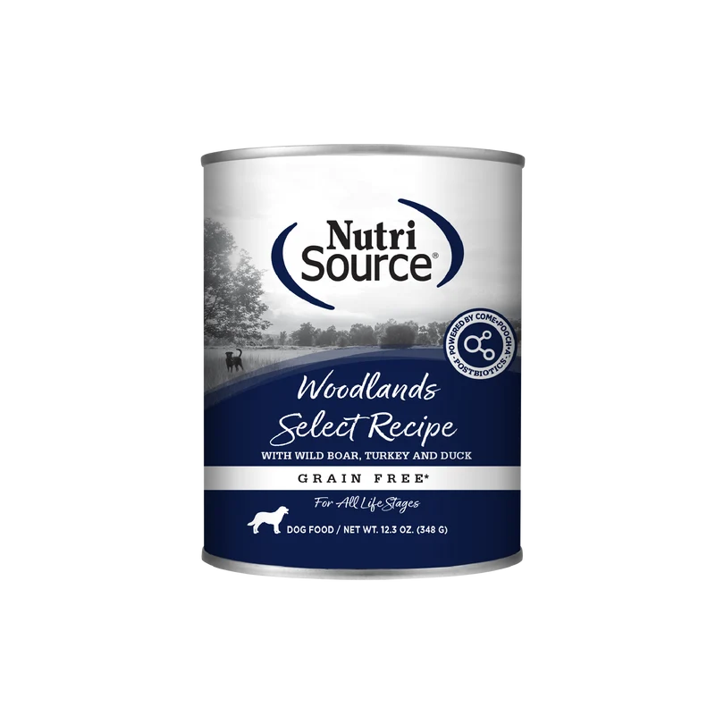 NutriSource Grain Free Woodlands Select Dog Food Cans  12 / 12.3 oz