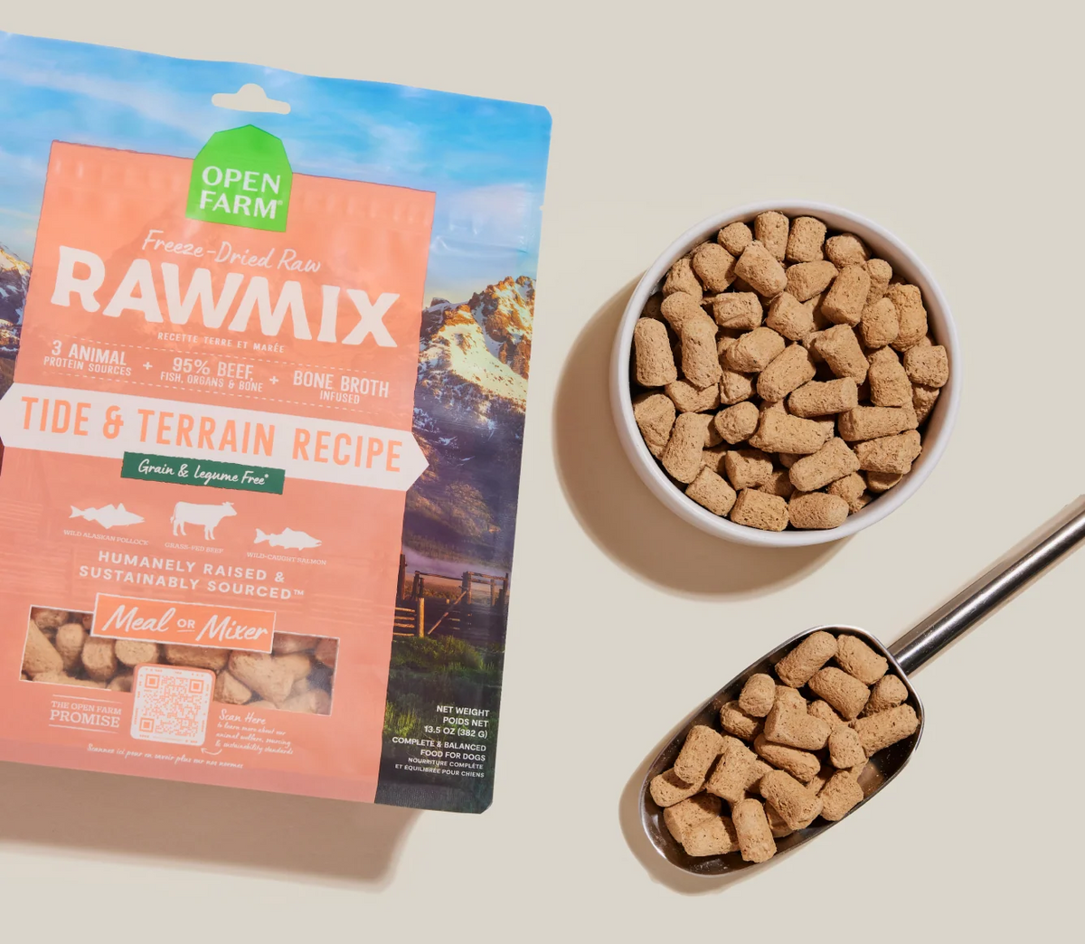 Open Farm Dog Grain Free Raw Mix Morsels Tide & Terrain 13.5 oz