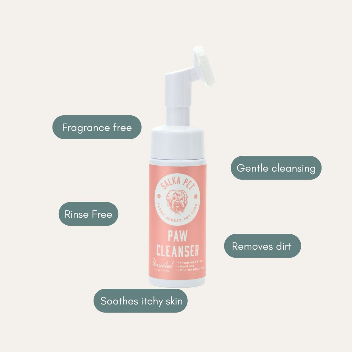 Salka Dog Paw Cleanser Foam Unscented 5 Ounce