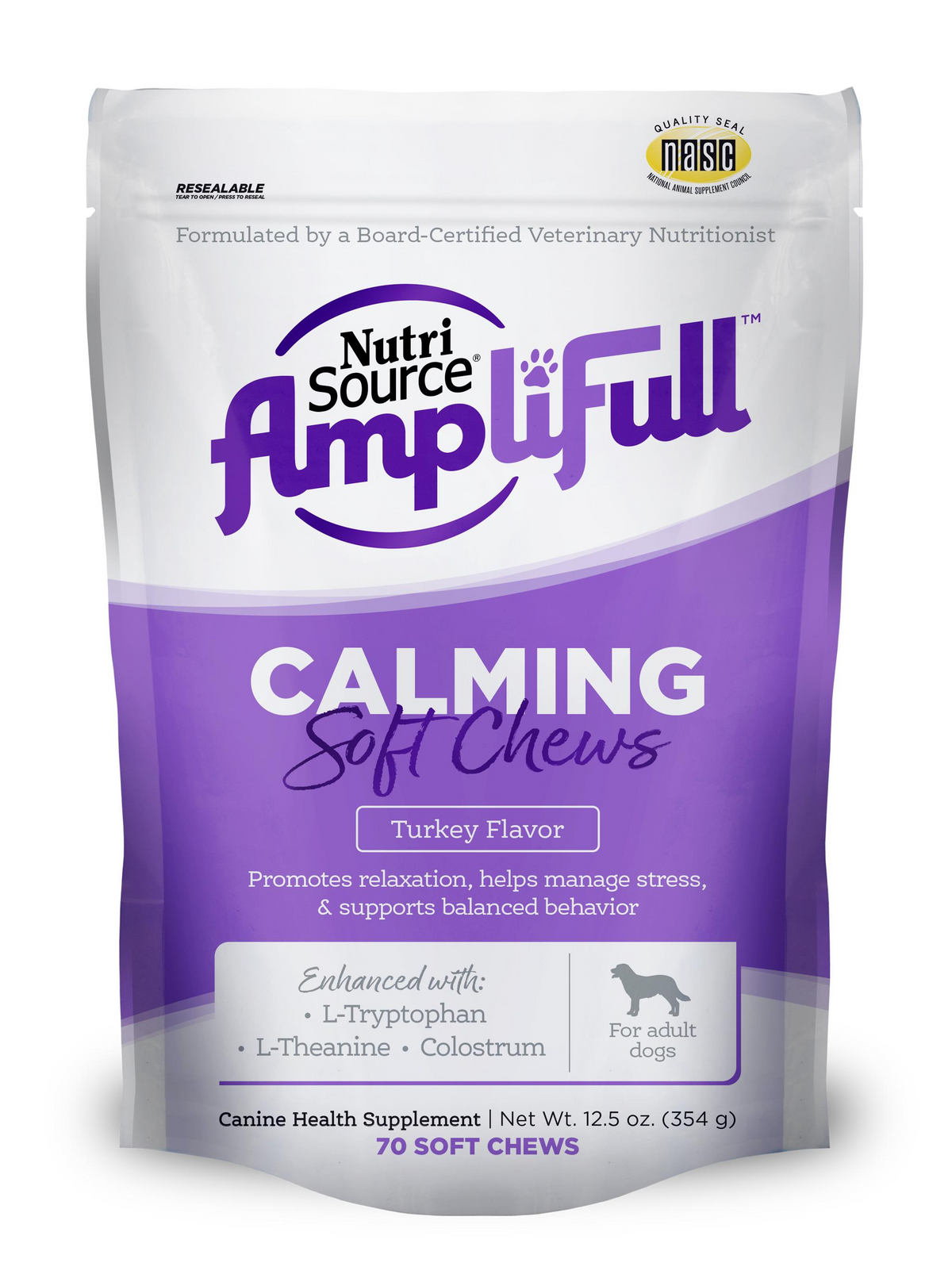 NutriSource Amplifull Calming Dog Soft Chew Supplement  6/12.5 oz.